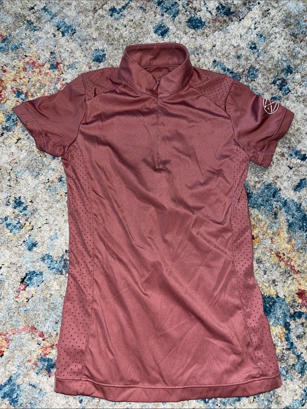 Girls' Short-Sleeve Athletic Jersey in Maroon